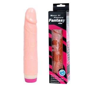 Prótese 20,5 x 3,7 cm (19 cm Penetráveis) em Silicone Macio com Vibrador Interno - Importado