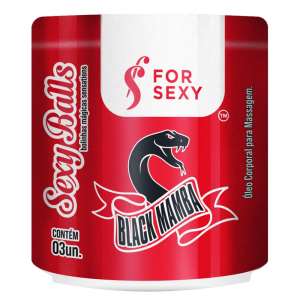 Bolinha Sexy Balls Funcional Black Mamba 03 Unidades - For Sexy