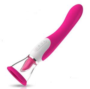 Vibrador em Formato de Lingua com Aquecimento e Sucção Recarregável - VibraToy