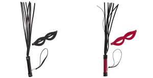 Kit de Chicote Luxo + Venda Tiazinha em Couro - Brasil Fetiche