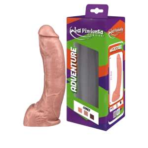 Prótese Realística Majestade com Escroto 21,5 x 4,7 cm - Cor: Creme - La Pimienta