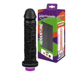 Prótese Realística Imperador com Vibrador Interno 20 x 4,5 cm - Cor: Preto - La Pimienta
