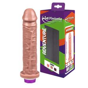 Prótese Realística Imperador com Vibrador Interno 20 x 4,5 cm - Cor: Creme - La Pimienta