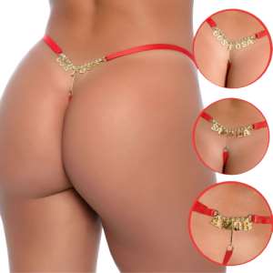 Calcinha com Texto em Strass  - Fácil Prazer