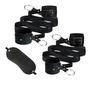 Kit Bondage com Algema, Tornozeleira e Venda - Êxtase