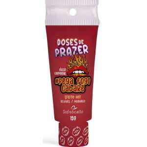 Gel Comestível #Pega Fogo Cabaré Morango Hot 15g - Sofisticatto