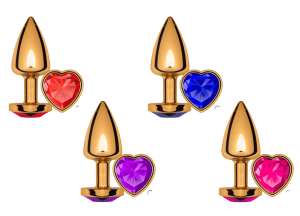 Plug Anal Unique Gold em Formato de Coração - La Pimienta