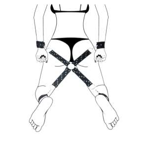 Separador em X com Algemas e Tornozeleiras - La Pimienta