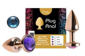 Plug Anal em ABS Dourado - Diversão ao cubo