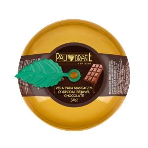 Vela Hidratante Beijável 30g - Aroma: Chocolate - Pau Brasil by La Pimienta