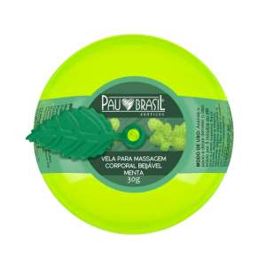 Vela Hidratante Beijável 30g - Aroma: Menta - Pau Brasil by La Pimienta
