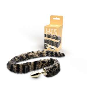 Plug Dourado P com Rabo Longo Lite 6,8 x 3,2cm - Sexy Fantasy