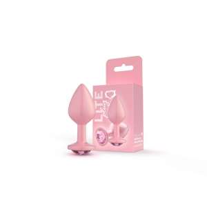 Plug Rosa Claro P com Glitter e Pedra Rosa Lite 6,8 x 3,2cm - Sexy Fantasy