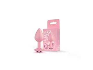 Plug Rosa Claro P com Glitter e Pedra Rosa Lite 6,8 x 3,2cm - Sexy Fantasy