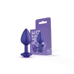 Plug Roxo M com Glitter e Pedra Roxa Lite 8 x 3,37cm - Sexy Fantasy