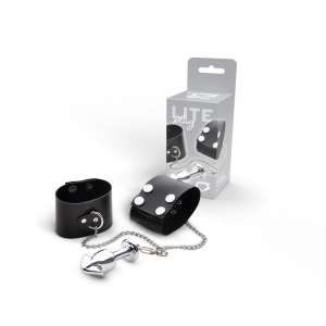 Plug Prata Pênis com Correntes e Algema Lite 8,2 x 2,86cm - Sexy Fantasy