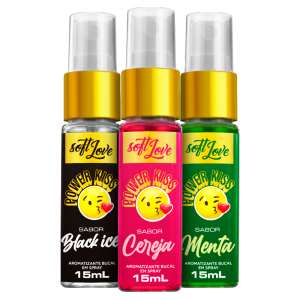 Aromatizante Bucal Power Kiss Spray 15ml - Soft Love