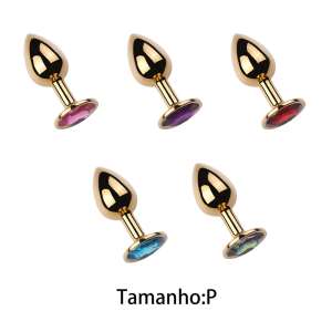Plug Anal de Aço - Redondo Dourado - Tamanho P - Importado