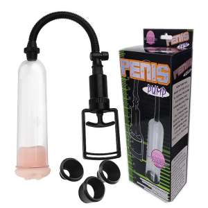 Bomba peniana manual - com 3 anéis + vagina de silicone - Importado