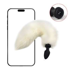 Plug Anal em Silicone - Rabo de Raposa com Rotação - 39 cm - via APP - SI - Importado