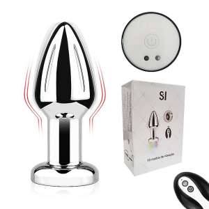 Plug Anal em Aço com Vibro e Controle Remoto - Tamanho P - SI - Importado