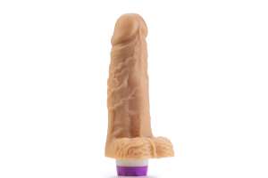 Prótese 18 x 4,5 com Escroto e Vibrador Interno - Sexy Fantasy