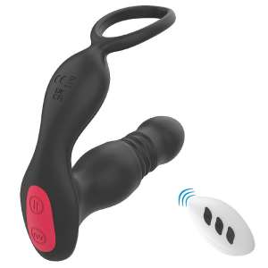 Vibrador Próstata com Anel Peniano Vai e vem Rocky-RCT - Importado