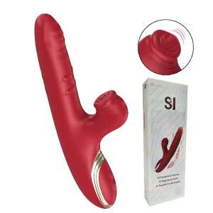 Vibrador de Ponto G e clitóris com Vai e vem de Anel - Importado