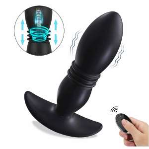 Plug Anal com vibrador e vai e vem - Importado