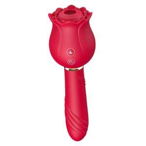 Vibrador de Ponto G e Clitóris / Rosa com Pulsação - Carmim - Importado