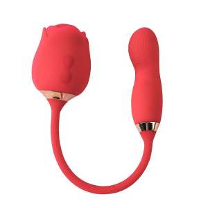 Vibrador de Ponto G e Clitóris com Pulsação e Dedilhar / Vem cá - Formato de Rosa - Flowery PRO - Importado