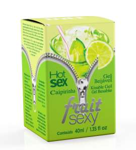 Pack com 3 unidades do produto Gel comestível Fruit Sexy Caipirinha 40ml - Intt