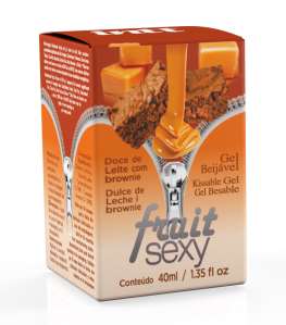 Pack com 3 unidades do produto Gel comestível Fruit Sexy Doce de Leite com Brownie 40ml - Intt