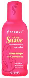 Sabonete Feminino Toque Suave 200ml - Aroma: Morango com Champanhe (vencimento em 31/05/2026) - For Sexy