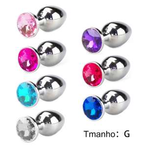 Plug de Metal com Joia Tamanho Grande (9,5 cm) - VM - Importado