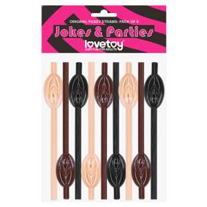 Canudos vagina Pussy Straws Bege / Marrom / Preto 9 unidades - LOVETOY - VM - Importado