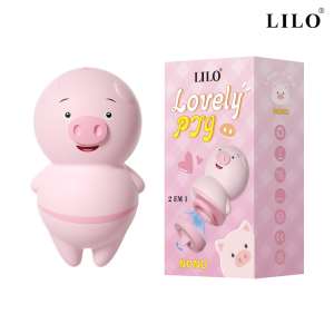 Estimulador clitoriano porquinho com pulsação e língua - Lovely Pig - NONO - LILO - VM - Importado