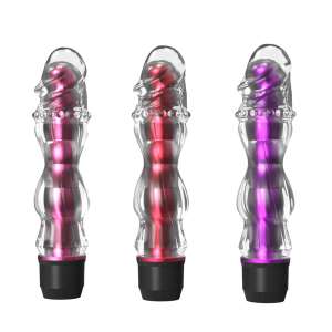 Vibrador translúcido multivelocidade escalonado com capa transparente - YOUVIBE - Importado