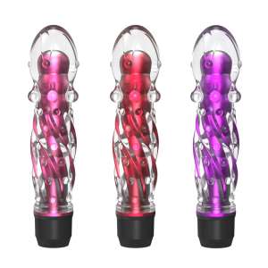 Vibrador translúcido multivelocidade escalonado redondo com capa transparente - YOUVIBE - Importado