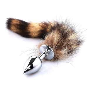 Plug anal em metal pequeno com cauda de raposa - VM - Importado