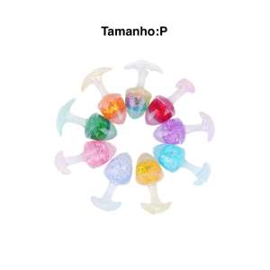 Plug Anal de Silicone Platina Pequeno com esfera de vidro e alça - VM - Importado