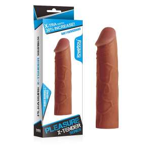 Capa Peniana Cyberskin Marrom 17x4 cm - Lovetoy - Importado