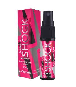 Vibrador Líquido Beijável Shock Plus Morango 15ml - Sofisticatto