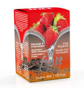 Gel comestível Fruit Sexy Morango com Champagne - 40 ml - Intt