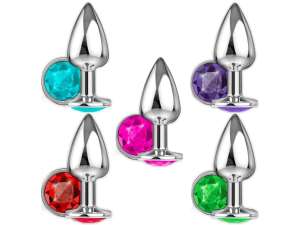 Plug de Metal com Joia Tamanho Pequeno (7,0 cm) - Importado