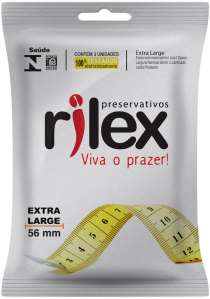 Preservativo Extra Large (56 mm de diâmetro) com 3 unidades - Rilex