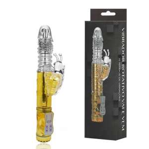 Prótese Rotativa (Jack Rabbit) de Luxo Metalizado com Função (Vai e Vem) e USB - Importado