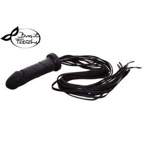 Chicote em Couro com Base em Formato de Prótese - Brasil Fetiche