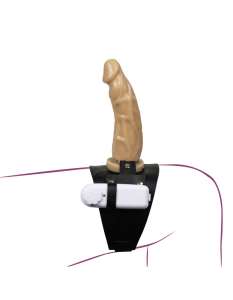Cinta de perna com prótese de 16 x 3,4 cm com vibrador - Cor: Pele clara - La Pimienta
