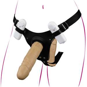 Cinta com duas próteses de 17 e 14 cm (ambas com vibrador) - La Pimienta